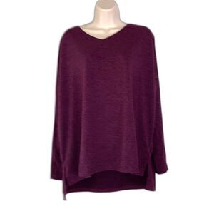 WANDER by HOT TOTTIES Athletic Long Sleeves Thumb Holes Purple Tunic Top Large